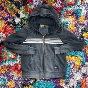 Aviator Nation Dark Gray Hoodie with White Stripes